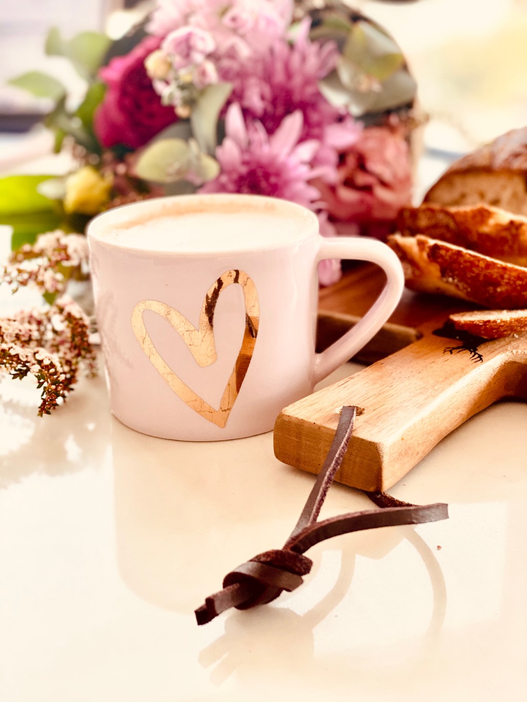 Fresh flowers, fresh bread, fresh coffee.